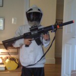 Airsoft Rifle and Safety Mask